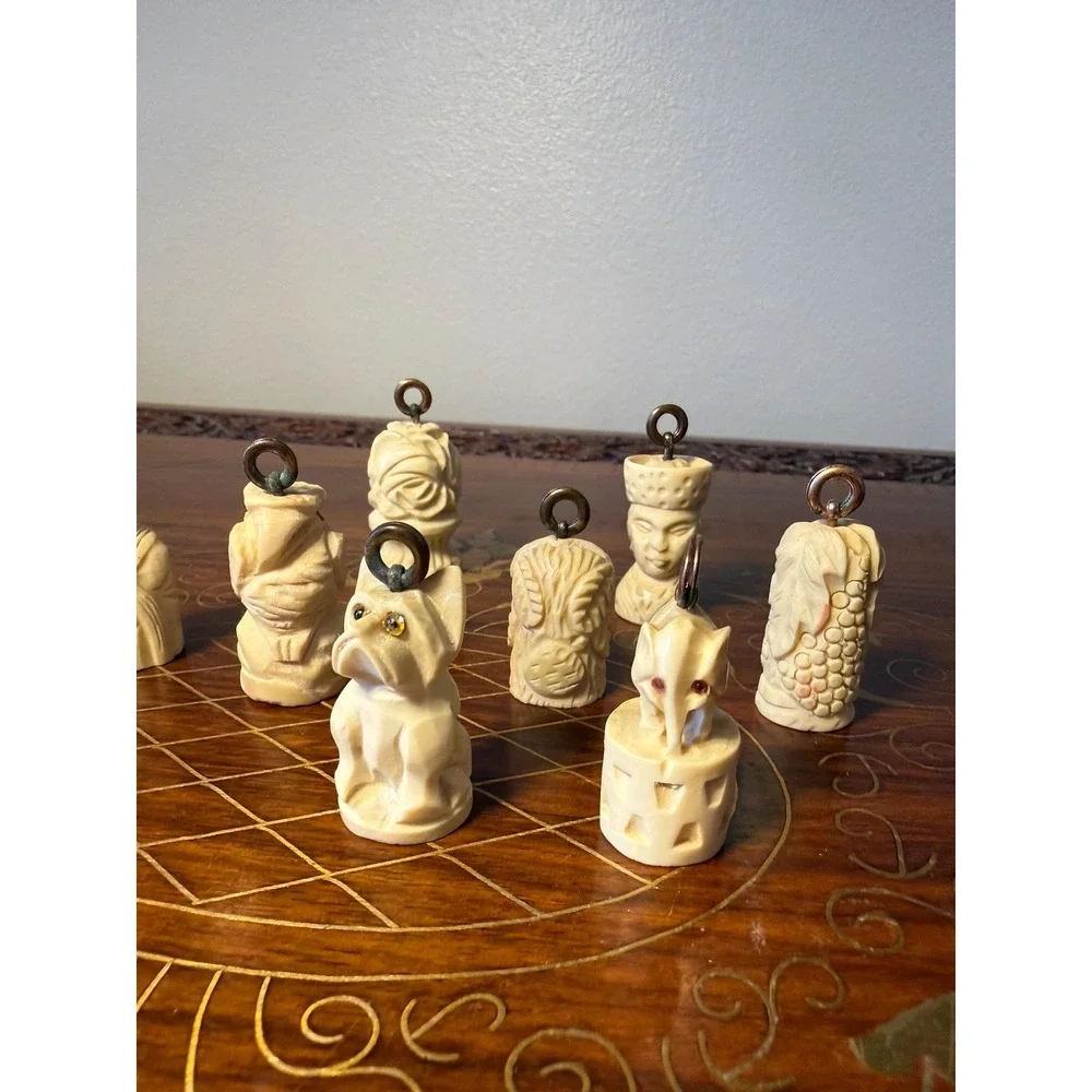 Vintage Austrian Carved Bone Place Card Holders Set of 12‎ Figural Table Pieces